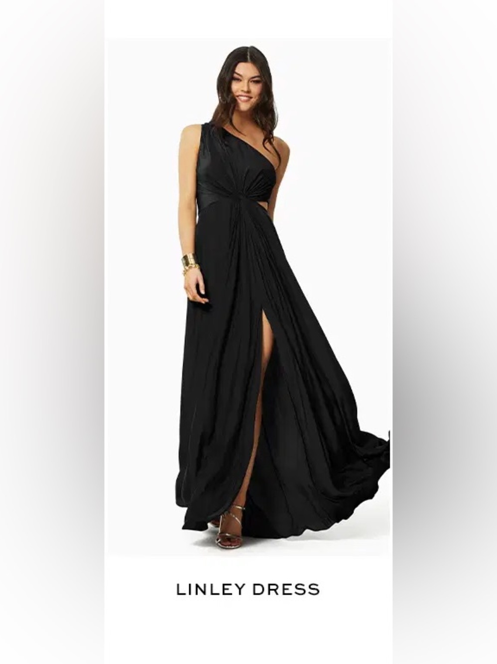 Ramy Brook Black One-Shoulder Linley Gown